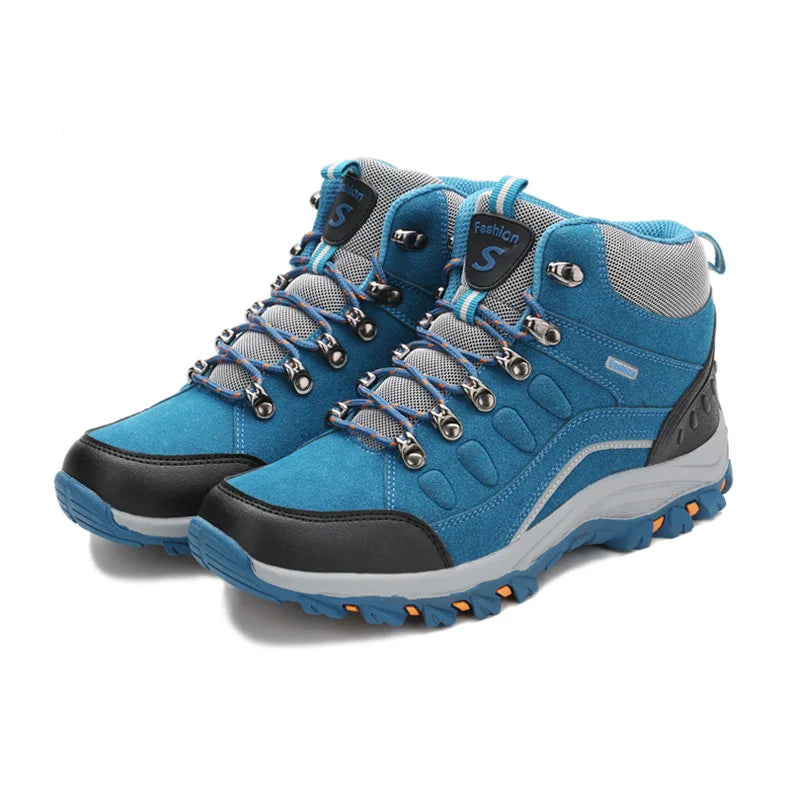 Women’s Outdoor Leather Hiking Boots – Ankle-High, Breathable, Lightweight Trekking Shoes