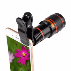 8x–12x Zoom Telephoto Lens for Smartphone – Monocular Optical Telescope with Clip