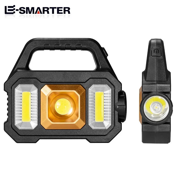 Solar Rechargeable Flashlight – Zoomable Waterproof COB LED Torch & Portable Lantern