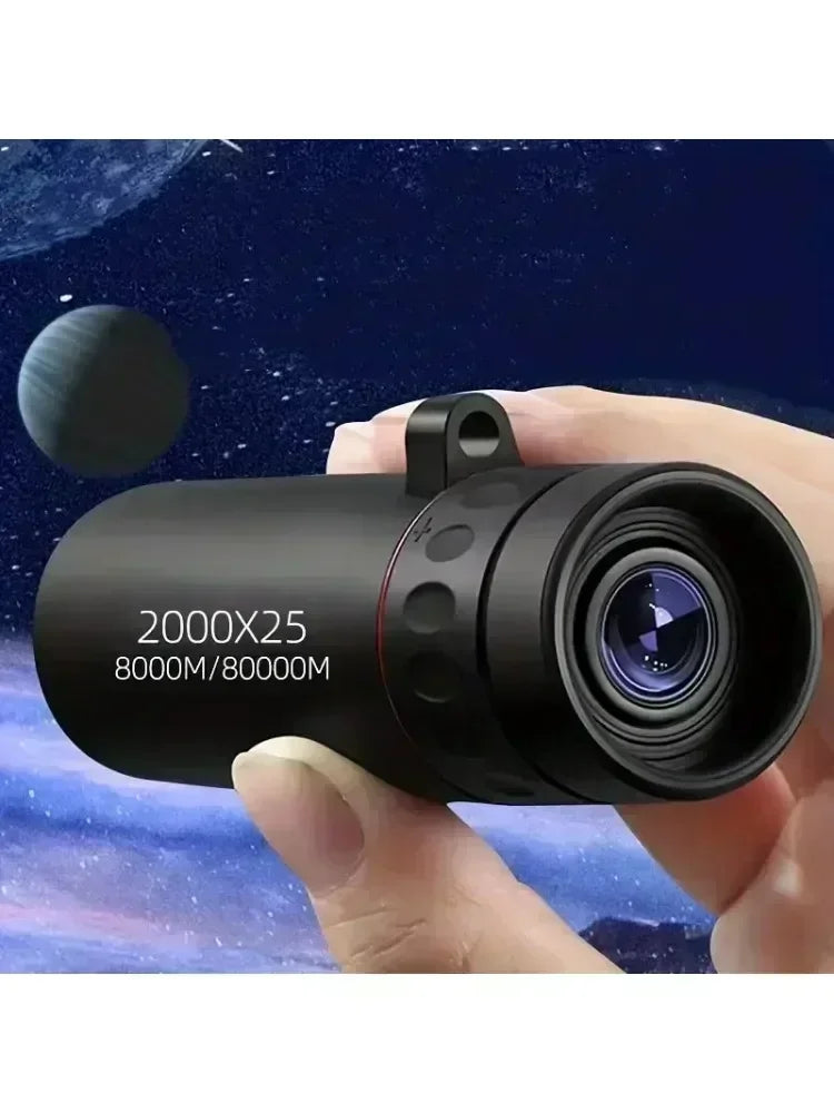 2000x25 HD Monocular Telescope with Phone Holder – Portable, Waterproof, and High-Powered for Hunting, Camping & Birdwatching