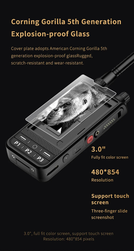 ANYSECU W6PLUS Android 10 4G LTE Network & Analog UHF Walkie Talkie | IP68 Waterproof, Zello & REAL-PTT Compatible