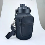 Portable Thermal Water Bottle Bag – Large Capacity Sleeve with Adjustable Shoulder Strap (Black) thumbnail 18