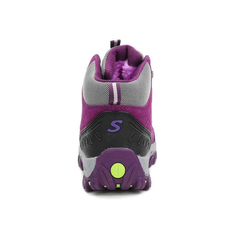 Women’s Outdoor Leather Hiking Boots – Ankle-High, Breathable, Lightweight Trekking Shoes