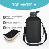 64oz / 128oz Insulated Water Bottle Carrier Bag with Strap – Protective Neoprene Sleeve for Thermos, Mug & Tumbler – Crossbody Holder for Hiking, Camping & Outdoor Use (Black) thumbnail 8