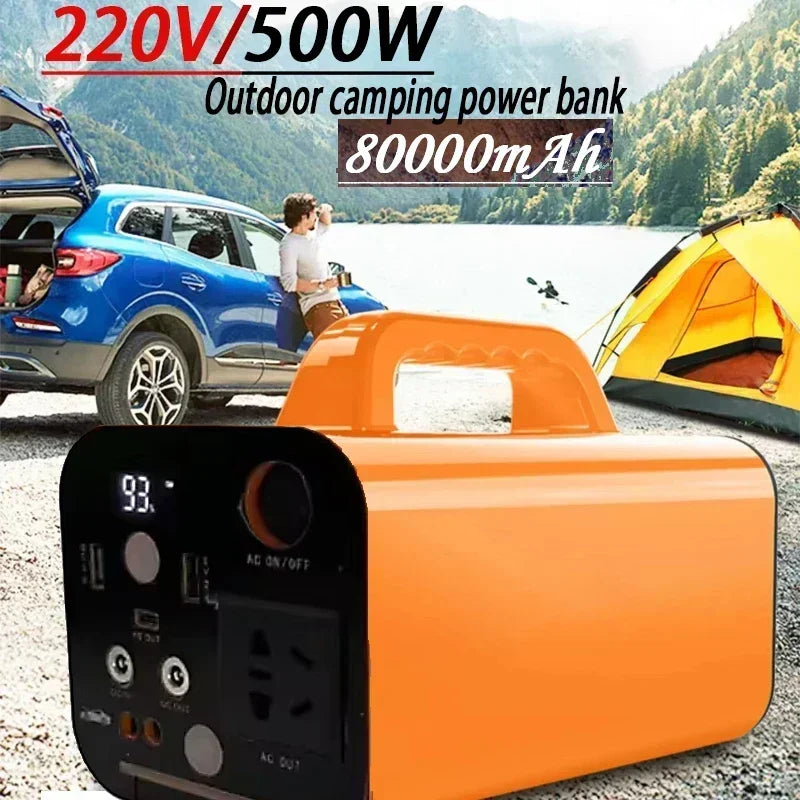 Robinella 500W Portable Power Station – 80000mAh LiFePO4 Battery Backup | AC/DC/USB Output | Outdoor Camping & Emergency Power Supply (220V)
