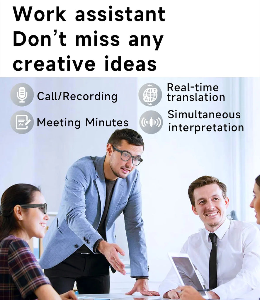 LIGE AI Smart Glasses with 8MP Camera – WIFI & Bluetooth Real-Time Transmission