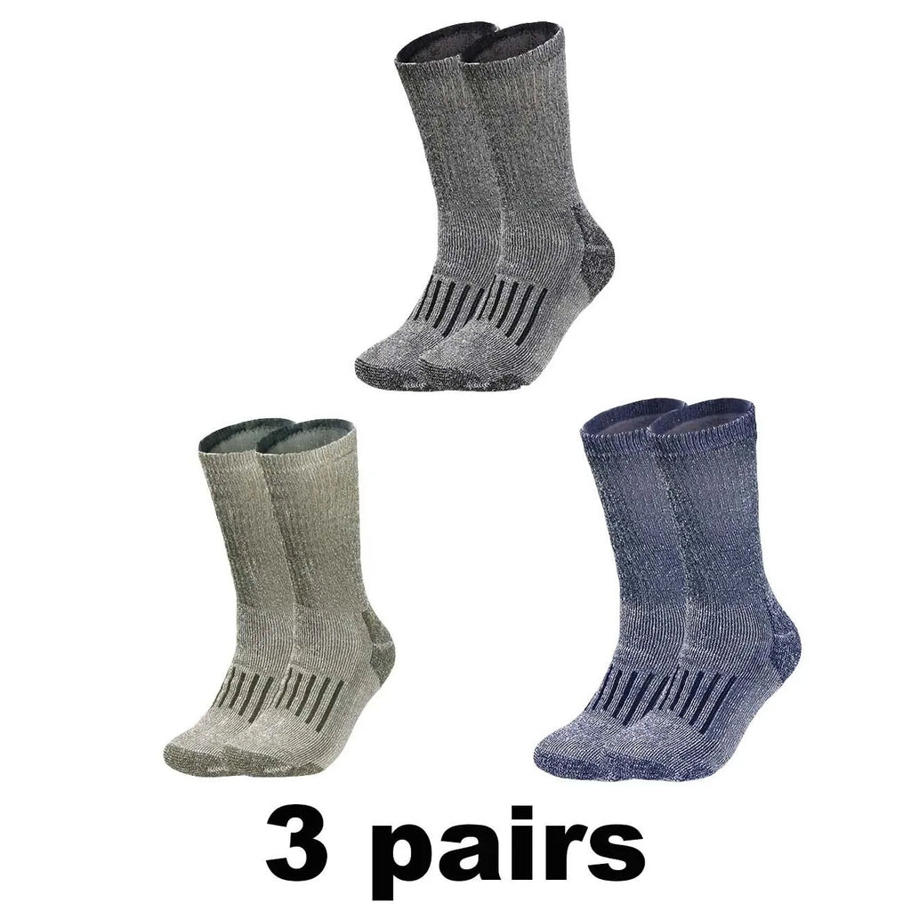 Men’s Merino Wool Thermal Socks – Thickened Winter Hiking & Mountaineering Socks | Breathable, Cushioned, Odor-Resistant