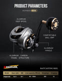 SeaSir Megacuda Baitcasting Reel β 15KG Drag, 9+1BB, 6.5:1 Gear Ratio, Deep Spool Aluminum & Carbon Jigging Reel for Saltwater Fishing thumbnail 8