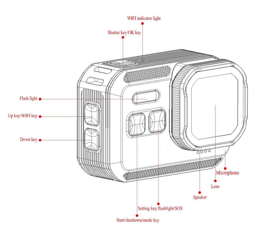4K60FPS Waterproof Action Camera with Remote Control – Wide-Angle Sport Cam for Outdoor Adventures, Diving & Cycling