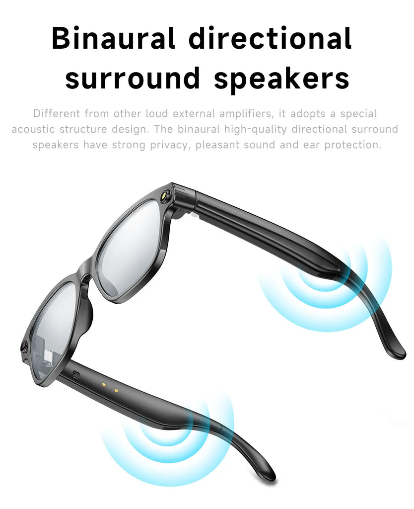 LIGE AI Smart Glasses with 8MP Camera – WIFI & Bluetooth Real-Time Transmission