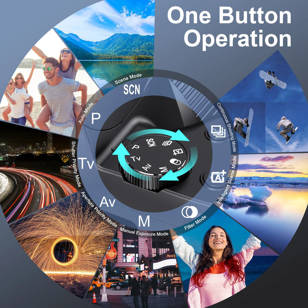 4K HD Digital Camera with Auto Focus & 12X Optical Zoom – 72MP Vlogging Camera for YouTube & Photography