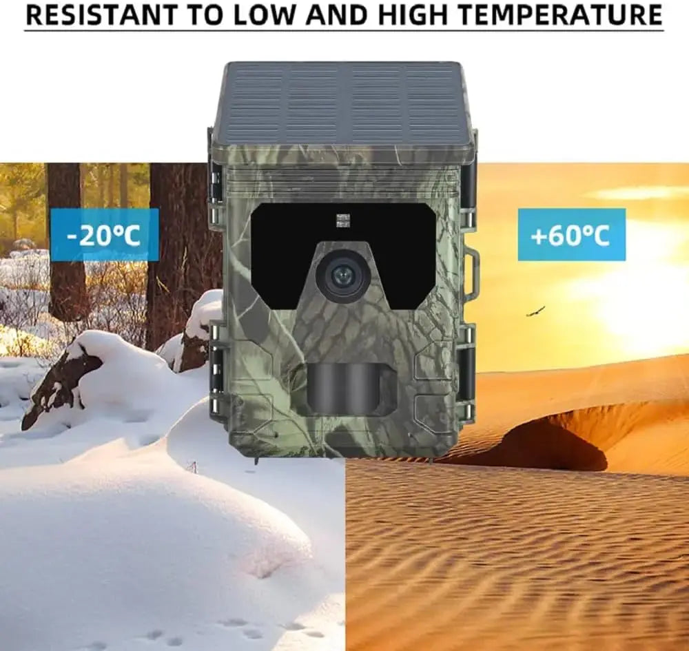 30MP 2K Solar Trail Camera – Infrared Night Vision Wildlife & Security Cam with Motion Sensor & Long Battery Life (IP66 Waterproof)