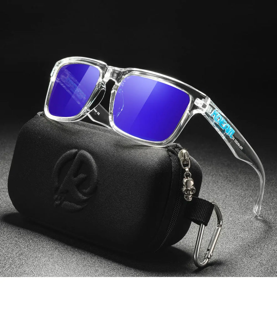 KDEAM Polarized Sunglasses – Unisex Square Frame UV400 Outdoor Eyewear (Red Mirror Lens, Model KD332)