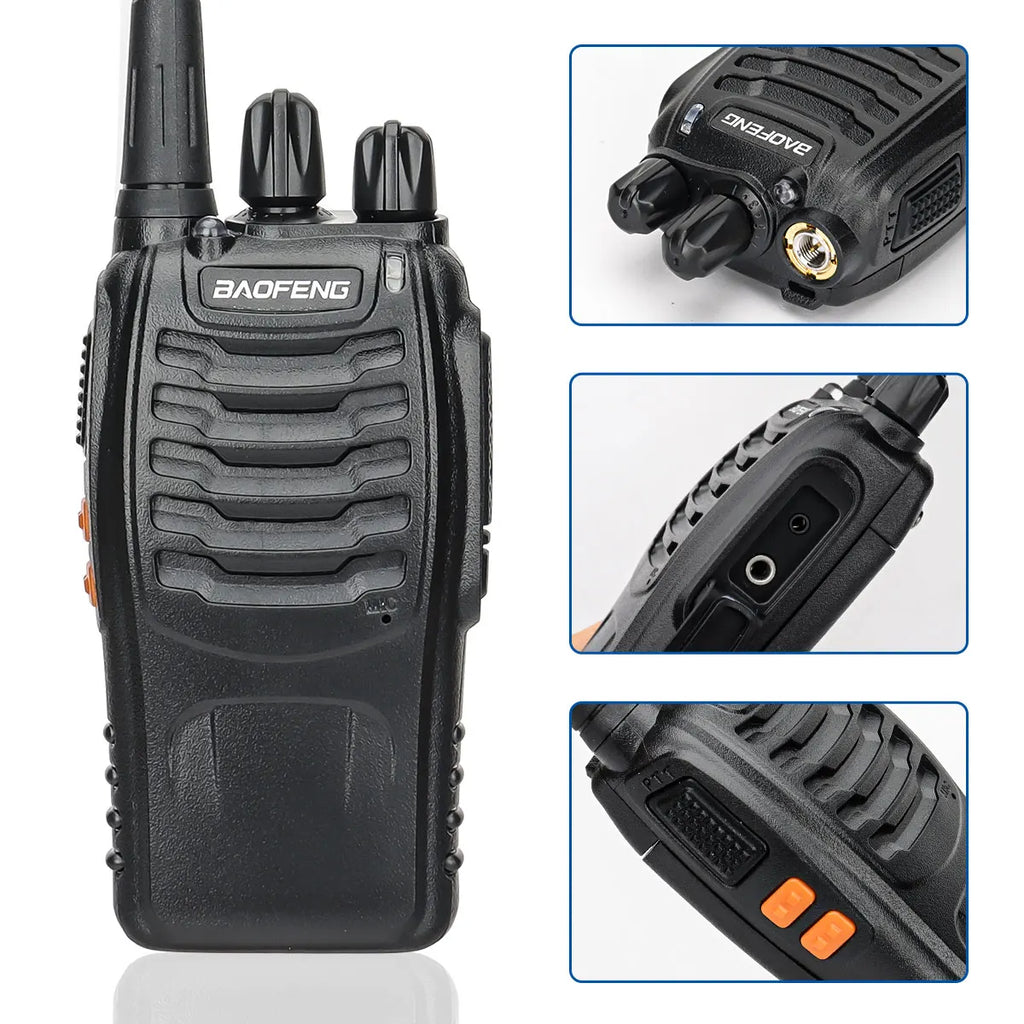2 or 4 Pack Baofeng BF-888S V2 UHF Long-Range Walkie Talkies – 16-Channel Portable Two-Way Radios (400–470MHz, 5–10W, High-Capacity Battery)