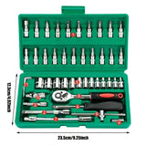 46-Piece 1/4" Drive Socket & Ratchet Wrench Set – Chrome Vanadium Steel with Carrying Case thumbnail 11