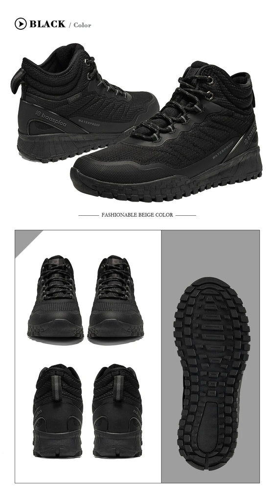 Baasploa Women’s Waterproof Winter Snow Boots – Plush Lined, Non-Slip Outdoor Sneakers