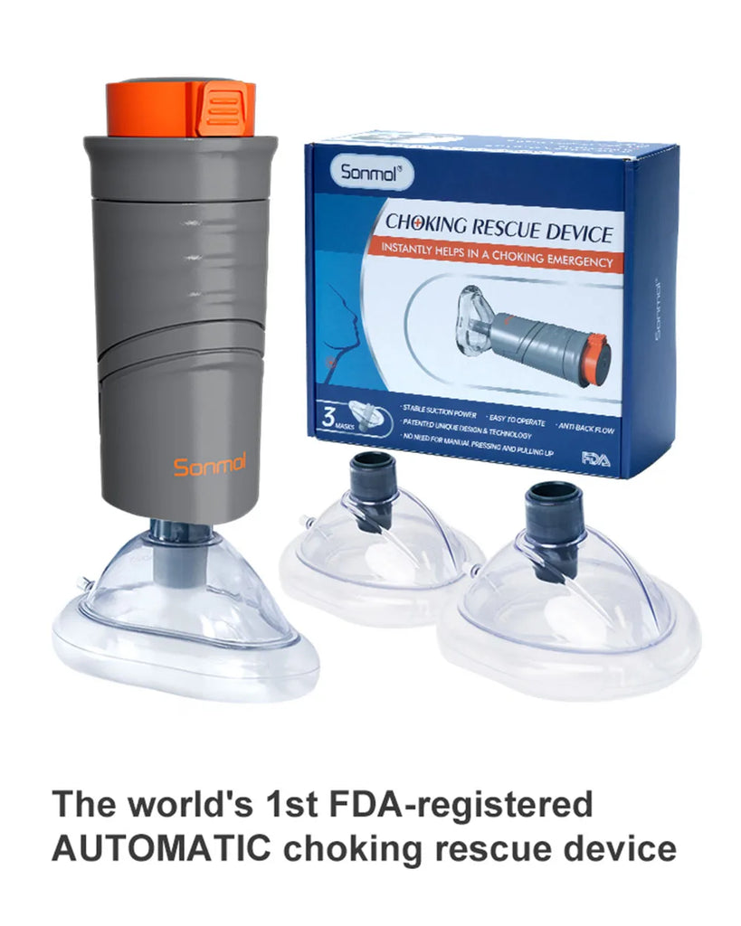 Anti-Choking Rescue Device with 3 Mask Sizes – Emergency Airway Clearing Kit for Adults & Kids