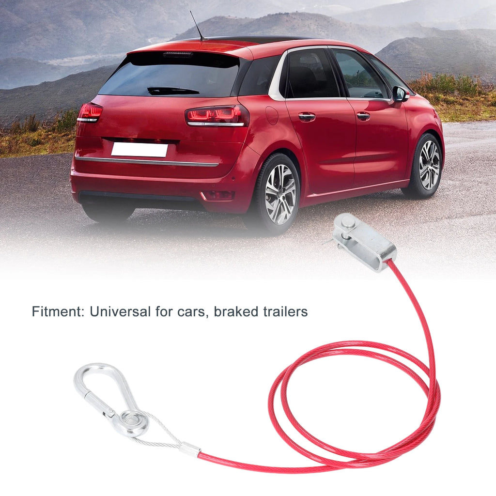 3.3ft Universal Trailer Safety Breakaway Cable – Anti-Drop Stainless Steel with Carabiner & Ring