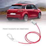 3.3ft Universal Trailer Safety Breakaway Cable – Anti-Drop Stainless Steel with Carabiner & Ring thumbnail 2