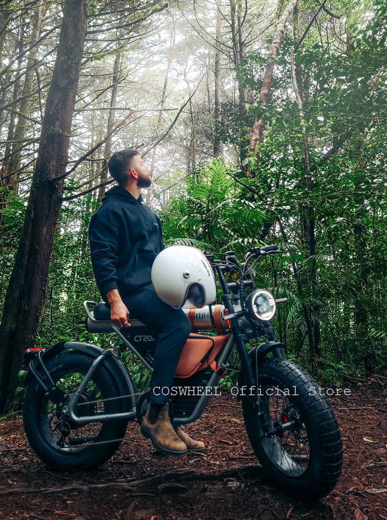 Coswheel CT20S 2000W Electric Dirt Bike β 60V 27.5Ah Fat Tire Ebike for Adults (20" Off-Road Tires, 161km Range)