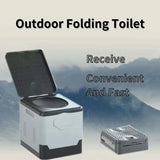 Portable Folding Travel Toilet – Anti-Odor Emergency Potty for Car, Camping, and Outdoor Use (Black/Grey) thumbnail 1