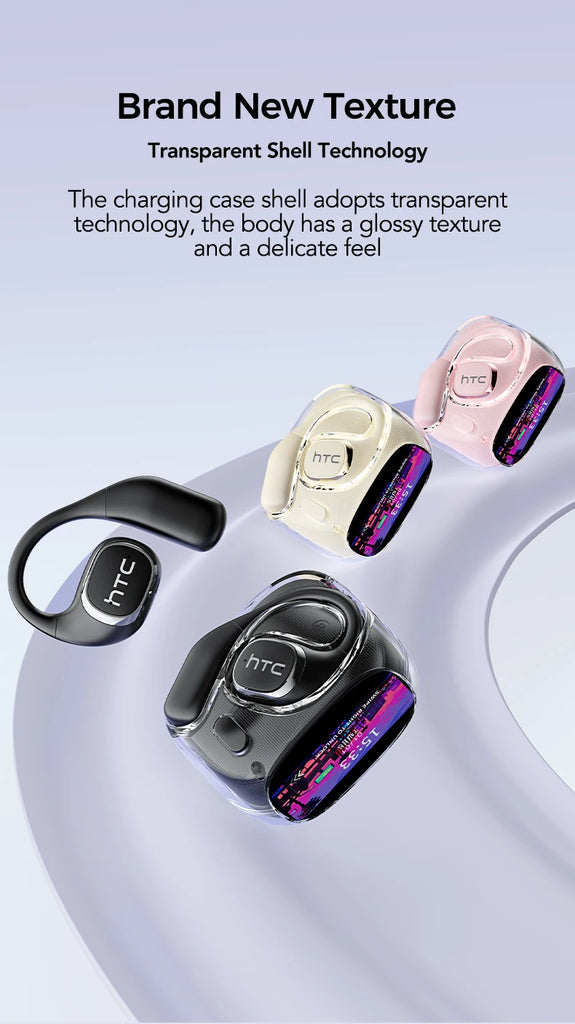 HTC NE11 Bluetooth 6.0 OWS Wireless Headphones โ Smart Translation Earphones with Touch Screen & Long Battery Life