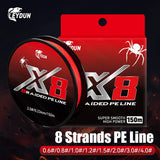 LEYDUN 8-Strand Braided Red Fishing Line 150m β Strong, Smooth, and Fade-Resistant Multifilament PE Line thumbnail 1