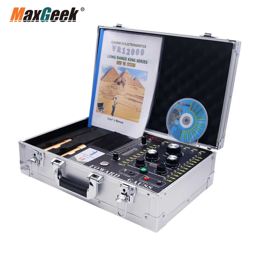 Maxgeek VR-12000 Long Range Underground Gold & Metal Detector – 3000M Range, 250M Depth