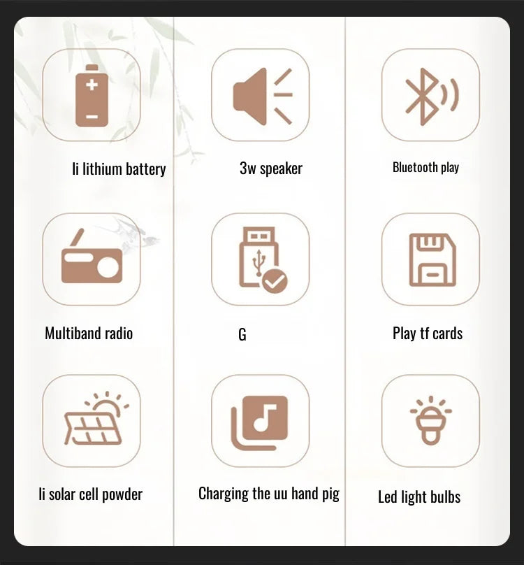 Hand Crank Emergency Weather Radio with Bluetooth – Solar/USB Rechargeable, Portable Power Bank
