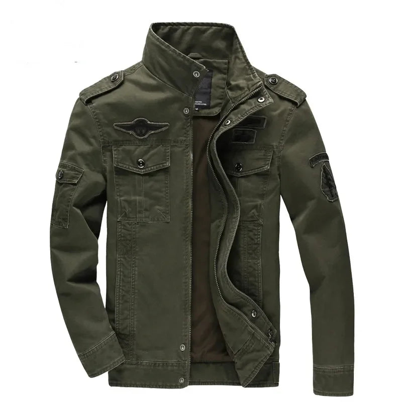 Men’s Plus Size Military Cargo Jacket – Spring & Autumn | Sizes M–6XL | Lightweight, Breathable, Tactical Style