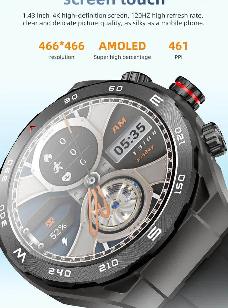 VP900 Smart Watch 4G – GPS Navigation, AMOLED Display, Waterproof Fitness & Video Call Smartwatch (32GB/256GB) for Men & Women