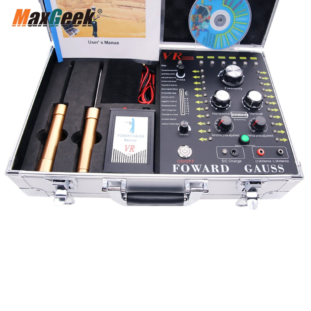 Maxgeek VR-12000 Long Range Underground Gold & Metal Detector – 3000M Range, 250M Depth