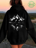 Women's Mountain Graphic Hoodie – Fleece-Lined Pullover for Hiking & Outdoor Adventure thumbnail 4