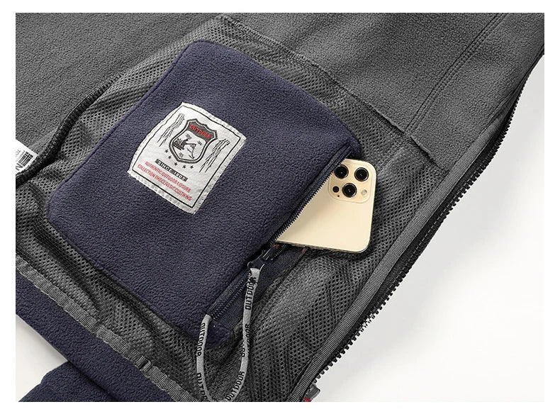 Men’s Thermal Polar Fleece Tactical Jacket – Windproof Outdoor Softshell Coat for Hiking & Survival