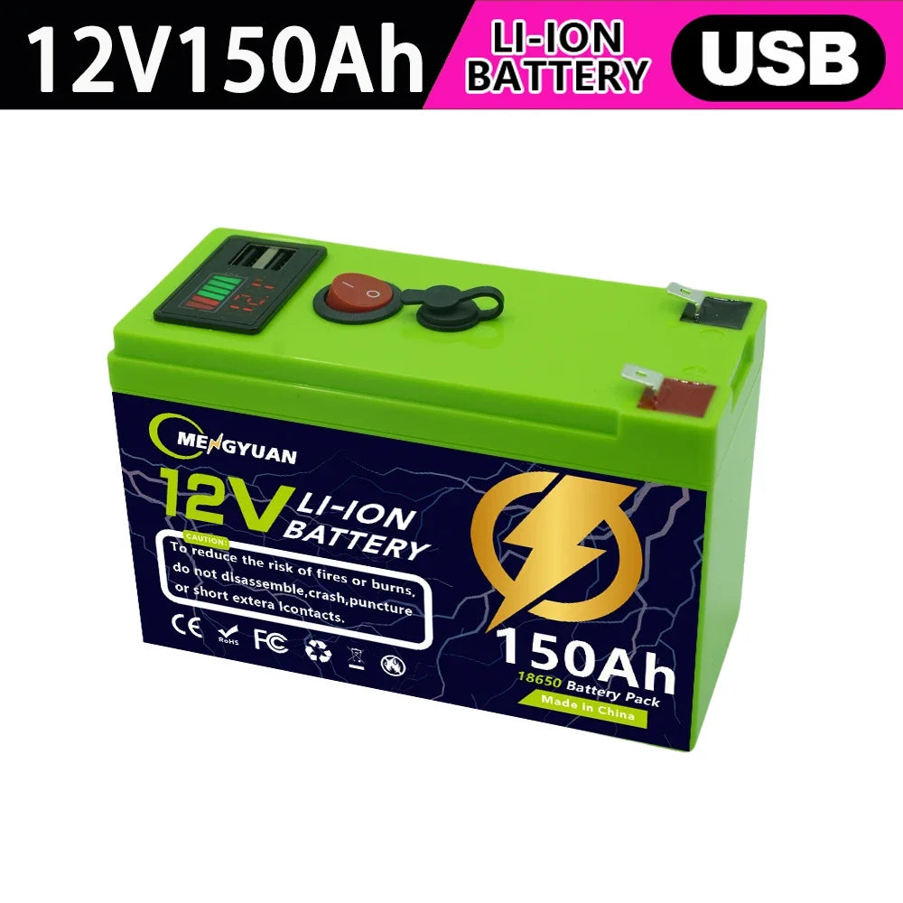 12V 80–150Ah LiFePO4 Deep Cycle Lithium Battery – Built-in BMS, 4000+ Cycles
