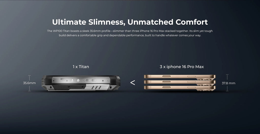 OUKITEL WP100 Titan Rugged Smartphone β 33,000mAh Battery, 200MP Camera, Built-in Projector, 66W Fast Charging, IP68 Waterproof