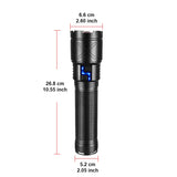 Ultra Bright 15000mAh LED Tactical Flashlight – USB Rechargeable, Zoomable, Long Range (Up to 6000M) thumbnail 8