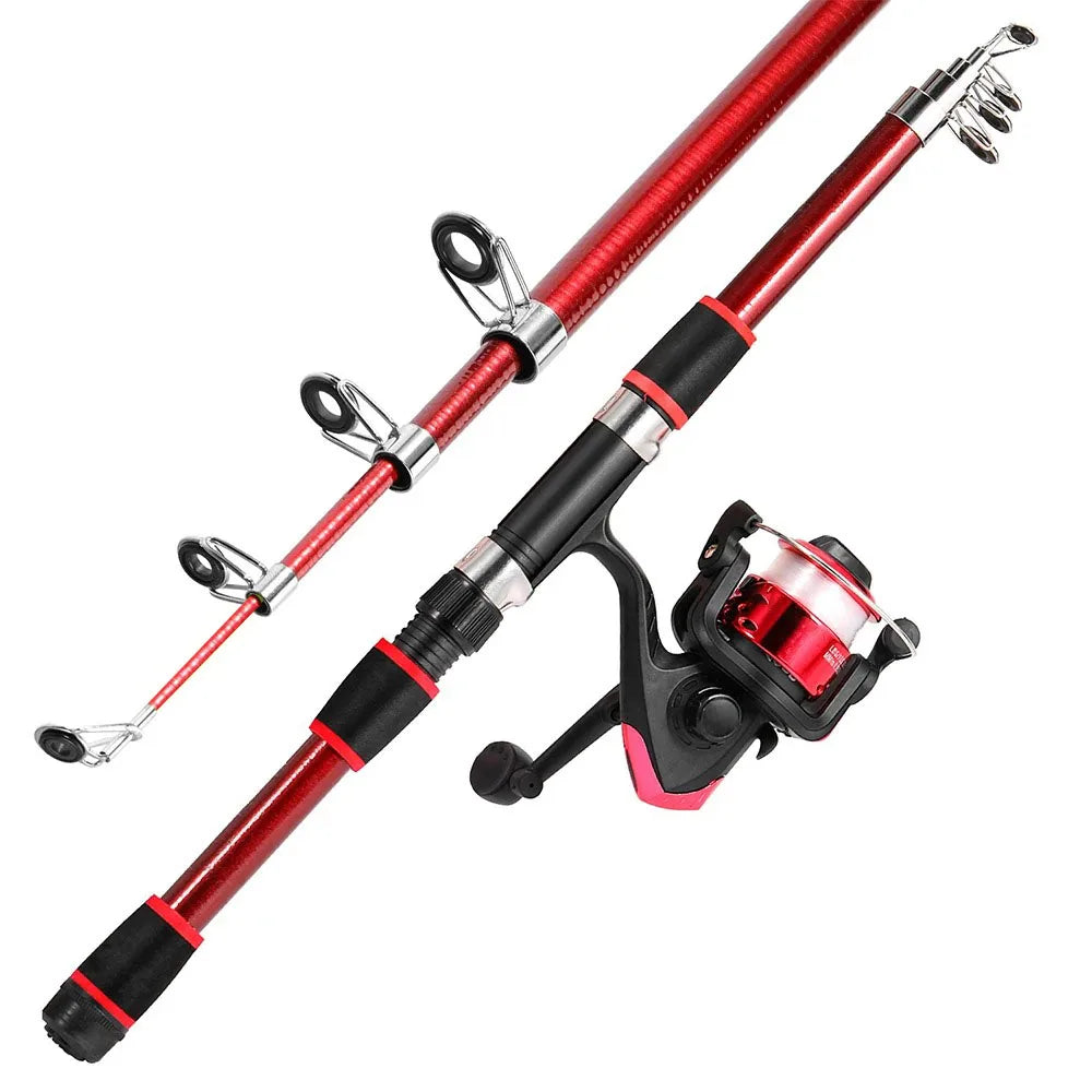 SantaKing Spinning Fishing Rod & Reel Combo – Telescopic Rods 1.8M / 2.1M / 2.4M with 5.2:1 3BB Reel, Max Drag 5kg