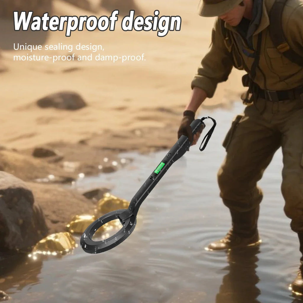 High-Sensitivity Handheld Metal Detector with LCD Display, Vibration & Audio Alerts – 360° Detection for Security, Industrial & Treasure Hunting Use