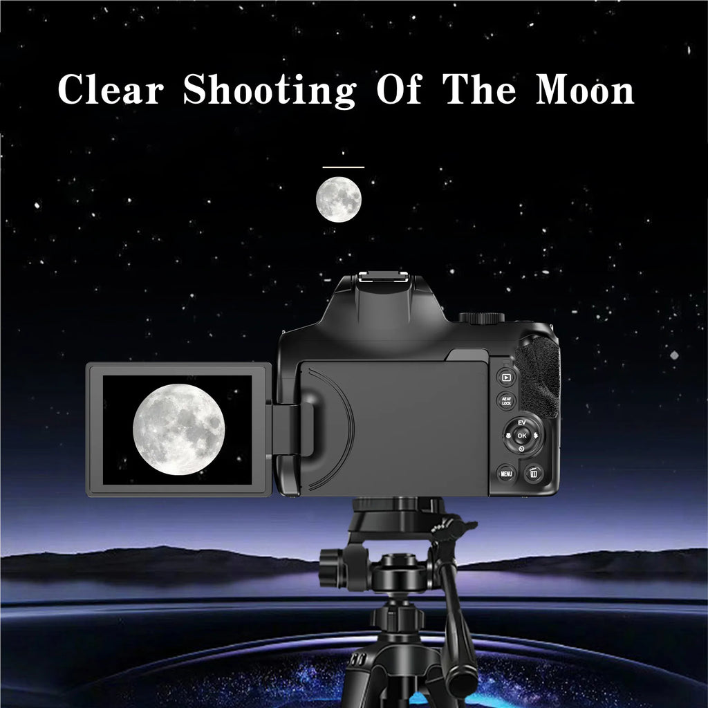 4K HD Digital Camera with Auto Focus & 12X Optical Zoom – 72MP Vlogging Camera for YouTube & Photography