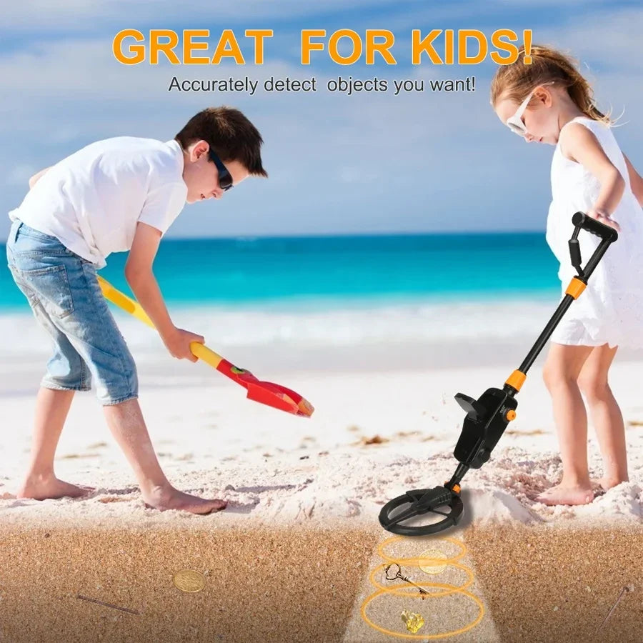 7.4" Waterproof Kids Metal Detector – Lightweight, Adjustable Gold Finder with LCD Screen (24"–35")