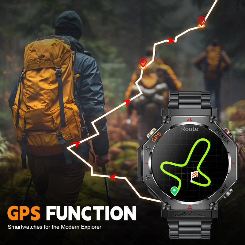 LIGE 2025 GPS Smartwatch for Men β Outdoor Sport Watch with AI Assistant, Compass, Altimeter, Barometer, and 3ATM Waterproof Protection