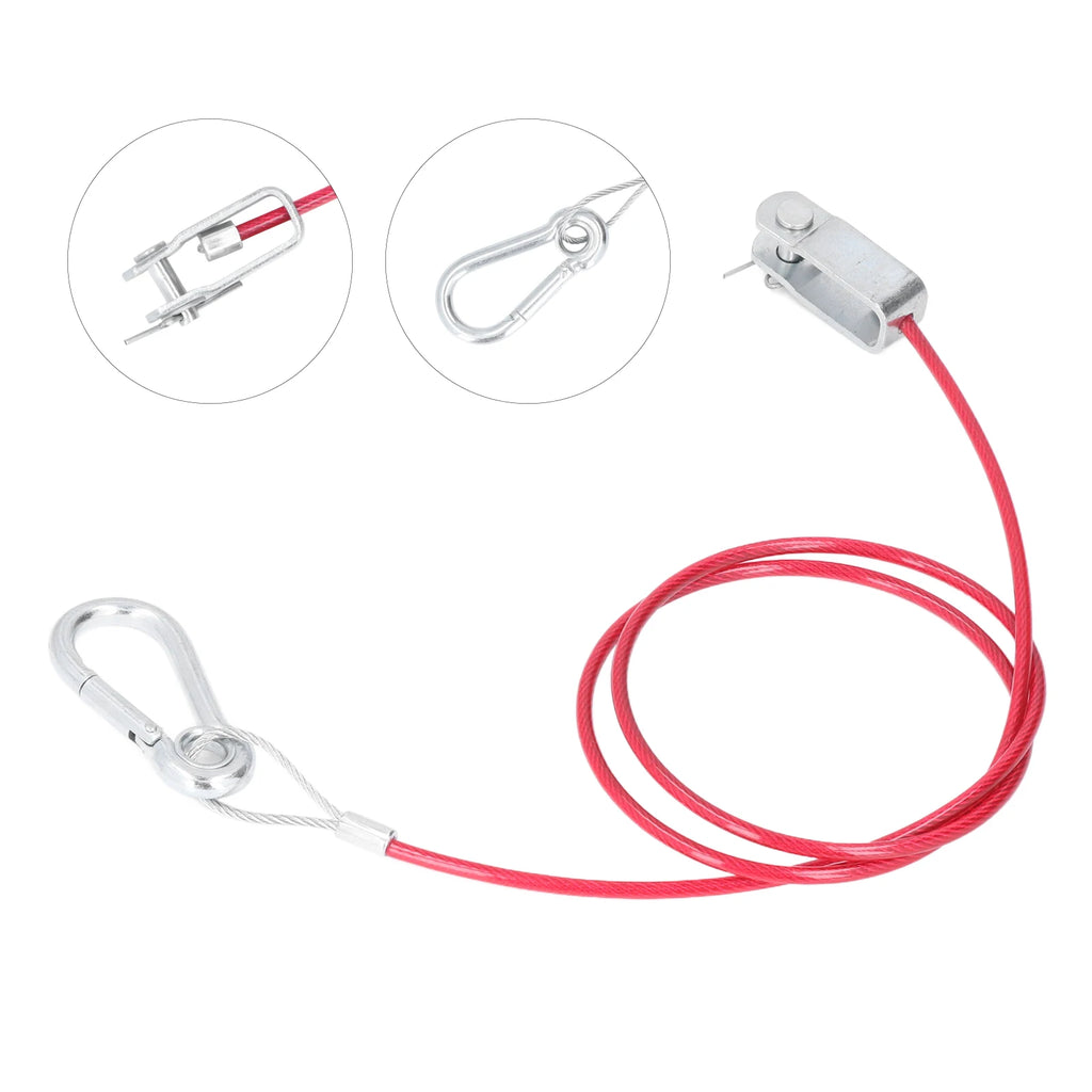 3.3ft Universal Trailer Safety Breakaway Cable – Anti-Drop Stainless Steel with Carabiner & Ring