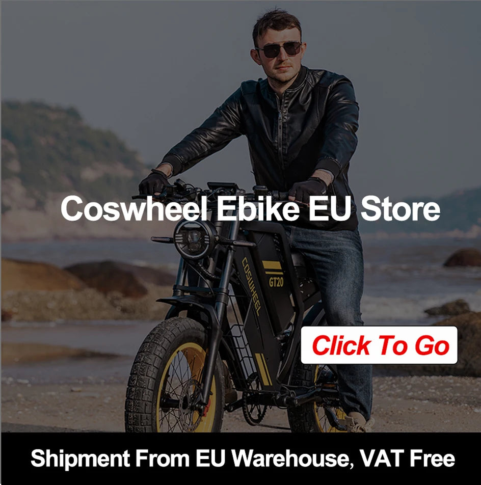 Coswheel CT20S 2000W Electric Dirt Bike β 60V 27.5Ah Fat Tire Ebike for Adults (20" Off-Road Tires, 161km Range)