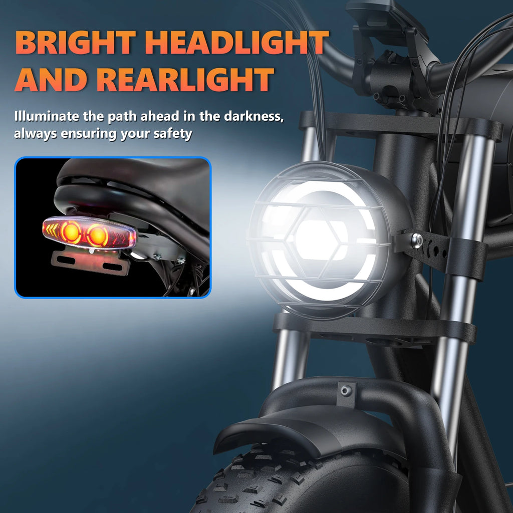 Kickwey K7 1500W Fat Tire Electric Bike – 48V 23Ah Lithium, 46km/h Mountain E-Bike for Adults