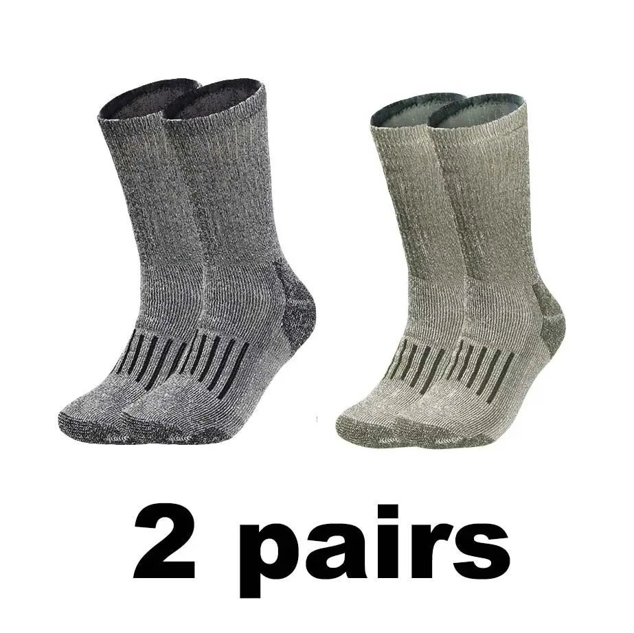 Men’s Merino Wool Thermal Socks – Thickened Winter Hiking & Mountaineering Socks | Breathable, Cushioned, Odor-Resistant