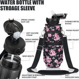 32 oz Motivational Water Bottle with Sleeve – Leakproof BPA-Free Bottle with Straw, Time Marker & Adjustable Strap Carrier (1L) thumbnail 19
