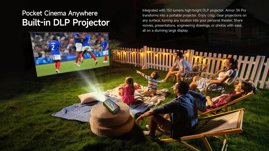 Ulefone Armor 34 Pro 5G – Rugged AI Smartphone with Built-in Projector, 25500mAh Battery, 120Hz Display, and 32GB+512GB Storage