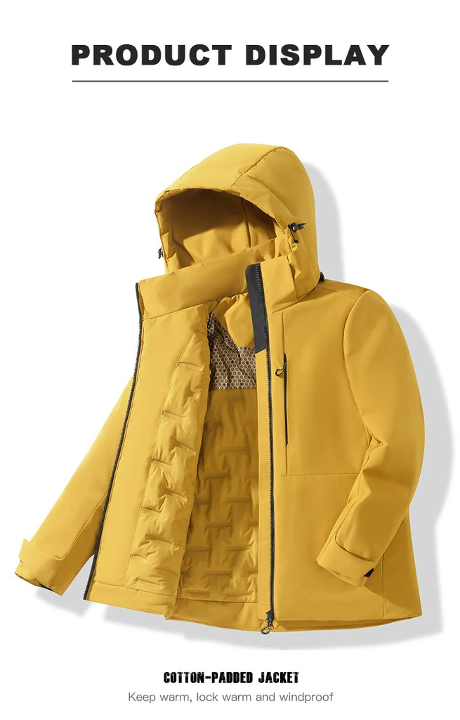 JNLN Unisex Waterproof Fleece Jacket – Winter Windproof Thermal Windbreaker for Men & Women