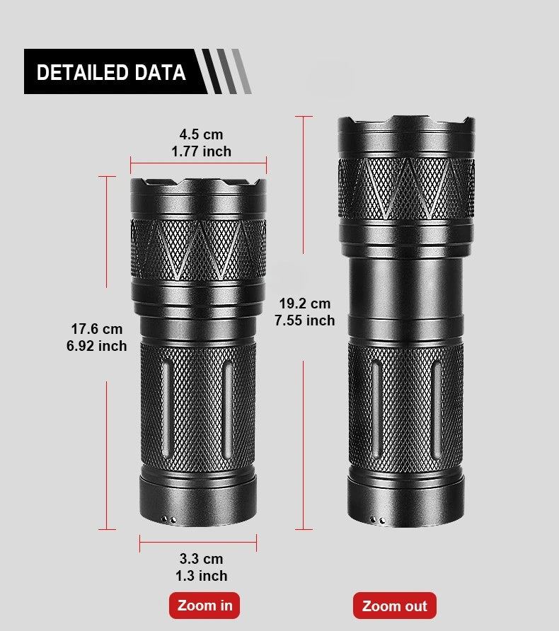 9000000LM Rechargeable Tactical LED Flashlight β 600W, Long-Range Beam, 12000mAh Power Bank, Waterproof & Zoomable